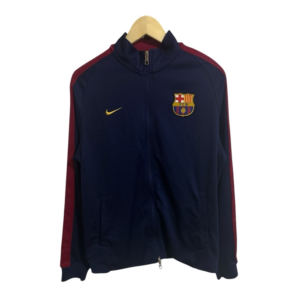 NIKE Track Jacket Men's FC Barcelona Full Zip FCB Soccer Football Size Large